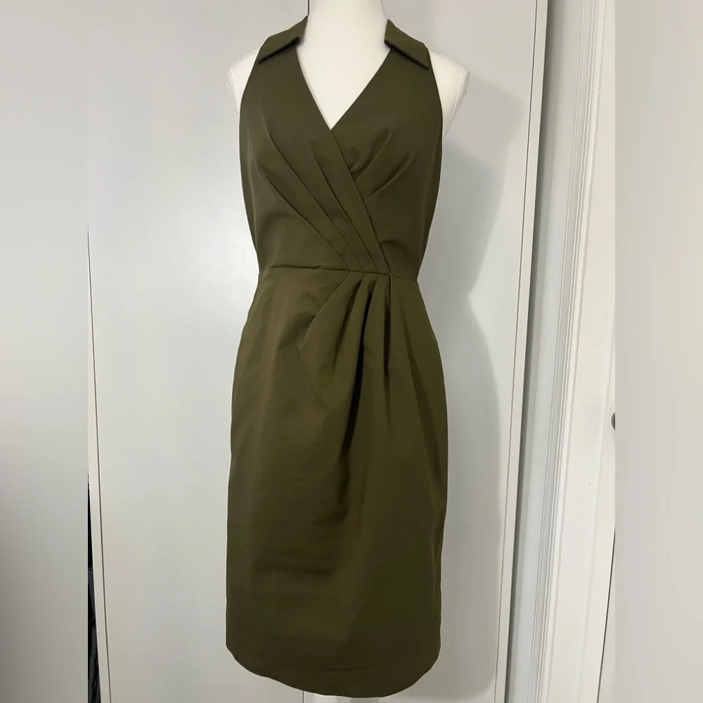 Adrianna Papell Olive Green Midi Dress - Picture 2 of 10